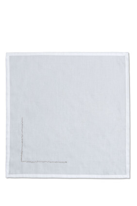 Arno Embroidered Cotton Sateen Table Napkins, Set of 4